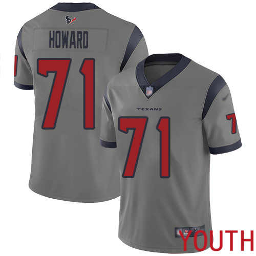 Houston Texans Limited Gray Youth Tytus Howard Jersey NFL Football #71 Inverted Legend
